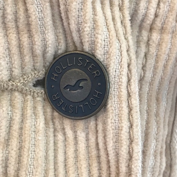 VTG Hollister corduroy jacket cropped Y2K beige button close country western S - Picture 4 of 9